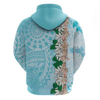 Cook Islands Tiare Maori With Conch Shell Hoodie Pasifika Fest Polynesian Tattoo Turquoise