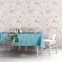 Cook Islands Tiare Maori With Conch Shell Tablecloth Pasifika Fest Polynesian Tattoo Turquoise