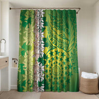Cook Islands Tiare Maori With Conch Shell Bathroom Set Pasifika Fest Polynesian Tattoo Green