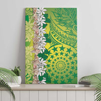 Cook Islands Tiare Maori With Conch Shell Canvas Wall Art Pasifika Fest Polynesian Tattoo Green
