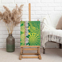 Cook Islands Tiare Maori With Conch Shell Canvas Wall Art Pasifika Fest Polynesian Tattoo Green