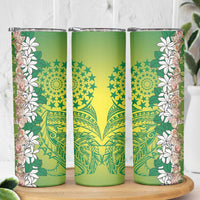 Cook Islands Tiare Maori With Conch Shell Skinny Tumbler Pasifika Fest Polynesian Tattoo Green LT14 - Polynesian Pride