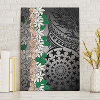 Cook Islands Tiare Maori With Conch Shell Canvas Wall Art Pasifika Fest Polynesian Tattoo Black