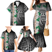 Cook Islands Tiare Maori With Conch Shell Family Matching Mermaid Dress and Hawaiian Shirt Pasifika Fest Polynesian Tattoo Black LT14 - Polynesian Pride
