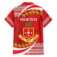 Personalised Kolisi Tonga College Atele Family Matching Off The Shoulder Long Sleeve Dress and Hawaiian Shirt Mate Maa Tonga 142 Years Anniversary LT14 - Polynesian Pride