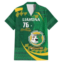 Personalised Tonga Liahona-Saineha High School Family Matching Mermaid Dress and Hawaiian Shirt Happy 76 Years Anniversary