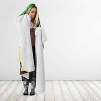 Long God Yumi Stanap Vanuatu Hooded Blanket Tropical Flowers Aboriginal Pattern