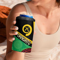 Tamtam Drum Vanuatu 4 in 1 Can Cooler Tumbler Boar Tusk Aboriginal Flag Style
