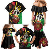Tamtam Drum Vanuatu Family Matching Mermaid Dress and Hawaiian Shirt Boar Tusk Aboriginal Flag Style LT14 - Polynesian Pride