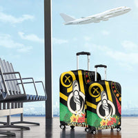 Tamtam Drum Vanuatu Luggage Cover Boar Tusk Aboriginal Flag Style