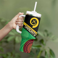Tamtam Drum Vanuatu Tumbler With Handle Boar Tusk Aboriginal Flag Style