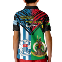 Vanuatu And West Papua Kid Polo Shirt Coat Of Arms Mix Flag Style LT14 - Polynesian Pride