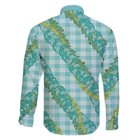 Hawaii Jade Vine Lei Family Matching Mermaid Dress and Hawaiian Shirt Aloha Palaka Motif - Turquoise LT14 - Polynesian Pride