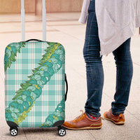 Hawaii Jade Vine Lei Luggage Cover Aloha Palaka Motif - Turquoise LT14 Turquoise - Polynesian Pride