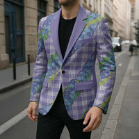 Hawaii Jade Vine Lei Blazer Aloha Palaka Motif - Purple - Polynesian Pride