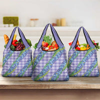 Hawaii Jade Vine Lei Grocery Bag Aloha Palaka Motif - Purple - Polynesian Pride