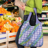 Hawaii Jade Vine Lei Grocery Bag Aloha Palaka Motif - Purple - Polynesian Pride