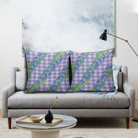 Hawaii Jade Vine Lei Pillow Cover Aloha Palaka Motif - Purple - Polynesian Pride