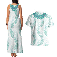 Jade Vine Lei Hawaii Couples Matching Tank Maxi Dress and Hawaiian Shirt Aloha Seamless Tropical Leaves LT14 - Polynesian Pride