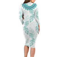 Jade Vine Lei Hawaii Family Matching Long Sleeve Bodycon Dress and Hawaiian Shirt Aloha Seamless Tropical Leaves LT14 - Polynesian Pride