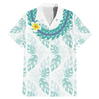 Jade Vine Lei Hawaii Family Matching Mermaid Dress and Hawaiian Shirt Aloha Seamless Tropical Leaves LT14 Dad's Shirt - Short Sleeve White - Polynesian Pride