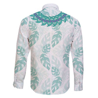 Jade Vine Lei Hawaii Family Matching Off The Shoulder Long Sleeve Dress and Hawaiian Shirt Aloha Seamless Tropical Leaves LT14 - Polynesian Pride