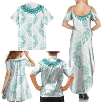 Jade Vine Lei Hawaii Family Matching Summer Maxi Dress and Hawaiian Shirt Aloha Seamless Tropical Leaves LT14 - Polynesian Pride