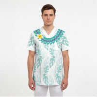 Jade Vine Lei Hawaii Scrub Top Aloha Seamless Tropical Leaves - Polynesian Pride