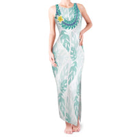 Jade Vine Lei Hawaii Tank Maxi Dress Aloha Seamless Tropical Leaves LT14 Women White - Polynesian Pride