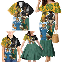 Personalised Rugby 2025 Championship Family Matching Mermaid Dress and Hawaiian Shirt Southern Hemisphere Countries Mascots LT14 - Polynesian Pride