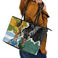 Rugby 2025 Championship Leather Tote Bag Southern Hemisphere Countries Mascots - Polynesian Pride