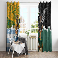 Rugby 2025 Championship Window Curtain Southern Hemisphere Countries Mascots - Polynesian Pride