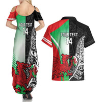 New Zealand and Wales Rugby Custom Couples Matching Summer Maxi Dress and Hawaiian Shirt Aotearoa All Black Combine Welsh Dragon LT14 - Polynesian Pride