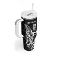 New Zealand and Wales Rugby Custom Tumbler With Handle Aotearoa All Black Combine Welsh Dragon - Polynesian Pride