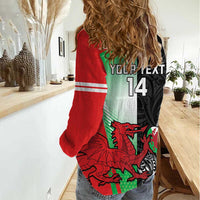 New Zealand and Wales Rugby Custom Women Casual Shirt Aotearoa All Black Combine Welsh Dragon LT14 - Polynesian Pride