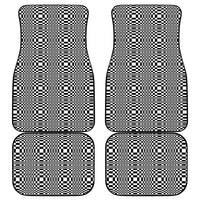 Black White Filipino Binakol Motifs Car Mats Mabuhay Philippines Festival Kusikus Pattern LT14 - Polynesian Pride