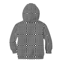 Black White Filipino Binakol Motifs Kid Hoodie Mabuhay Philippines Festival Kusikus Pattern LT14 - Polynesian Pride