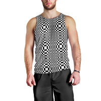 Black White Filipino Binakol Motifs Men Tank Top Mabuhay Philippines Festival Kusikus Pattern LT14 - Polynesian Pride