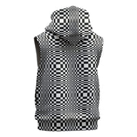 Black White Filipino Binakol Motifs Sleeveless Hoodie Mabuhay Philippines Festival Kusikus Pattern LT14 - Polynesian Pride