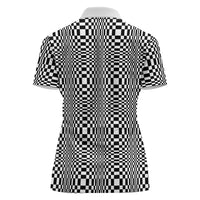 Black White Filipino Binakol Motifs Women Polo Shirt Mabuhay Philippines Festival Kusikus Pattern LT14 - Polynesian Pride