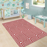Red White Filipino Binakol Motifs Area Rug Mabuhay Philippines Festival Kusikus Pattern LT14 - Polynesian Pride