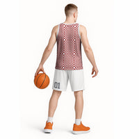 Red White Filipino Binakol Motifs Basketball Jersey Mabuhay Philippines Festival Kusikus Pattern LT14 - Polynesian Pride