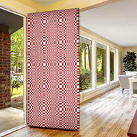 Red White Filipino Binakol Motifs Door Cover Mabuhay Philippines Festival Kusikus Pattern LT14 - Polynesian Pride