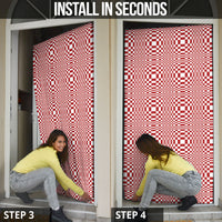 Red White Filipino Binakol Motifs Door Cover Mabuhay Philippines Festival Kusikus Pattern LT14 - Polynesian Pride