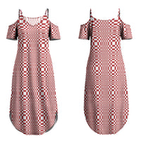 Red White Filipino Binakol Motifs Family Matching Summer Maxi Dress and Hawaiian Shirt Mabuhay Philippines Festival Kusikus Pattern LT14 Mom's Dress Red - Polynesian Pride