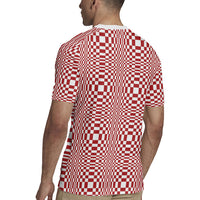 Red White Filipino Binakol Motifs Rugby Jersey Mabuhay Philippines Festival Kusikus Pattern LT14 - Polynesian Pride