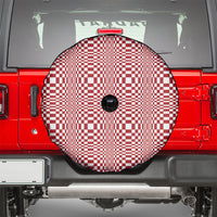 Red White Filipino Binakol Motifs Spare Tire Cover Mabuhay Philippines Festival Kusikus Pattern LT14 - Polynesian Pride