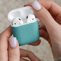 Cyan Filipino Binakol Motifs AirPods Case Mabuhay Philippines Festival Kusikus Pattern LT14 - Polynesian Pride