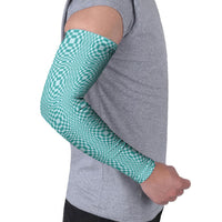 Cyan Filipino Binakol Motifs Arm Sleeves Mabuhay Philippines Festival Kusikus Pattern LT14 - Polynesian Pride