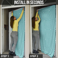 Cyan Filipino Binakol Motifs Door Cover Mabuhay Philippines Festival Kusikus Pattern LT14 - Polynesian Pride